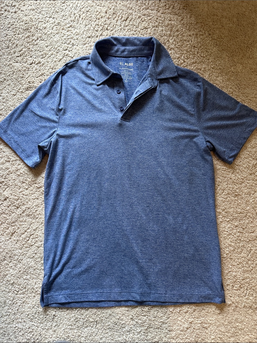 Men's Heather Navy Polo Shirt by Al:go